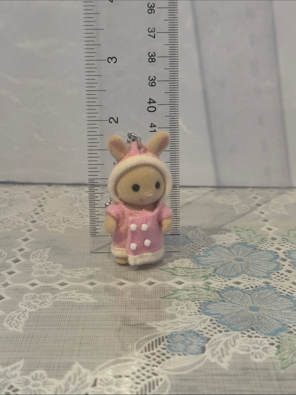Sylvanian Families Calico Critters RABBIT Baby Duffle Coat Keychain Key Ring